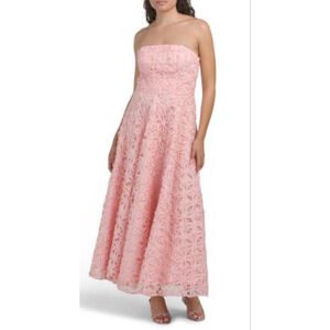 NWT Women's SHOSHANNA Strapless Maxi Dress in Pink, Size 8